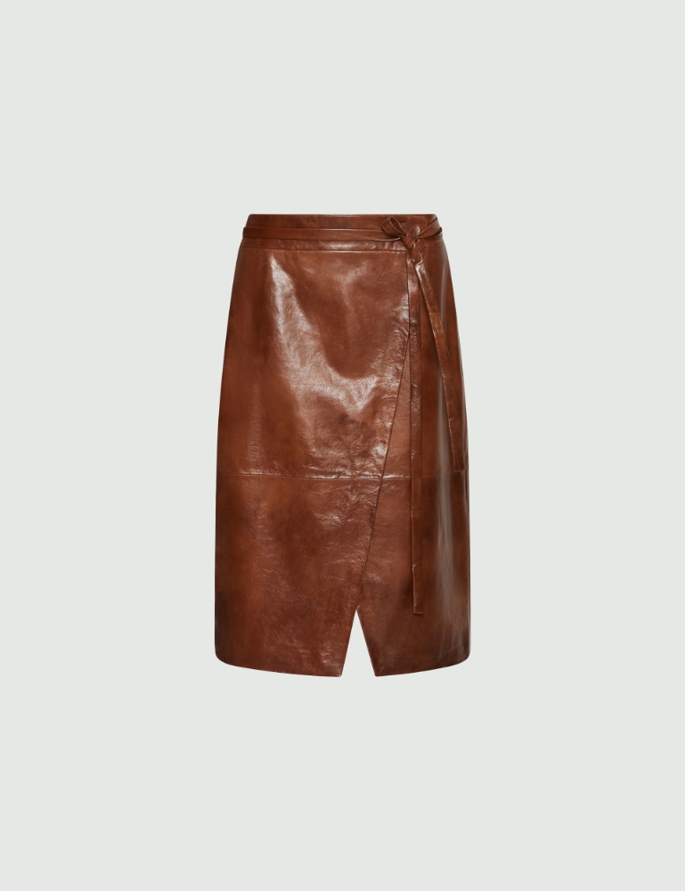 Nappa leather wrap skirt - Marella