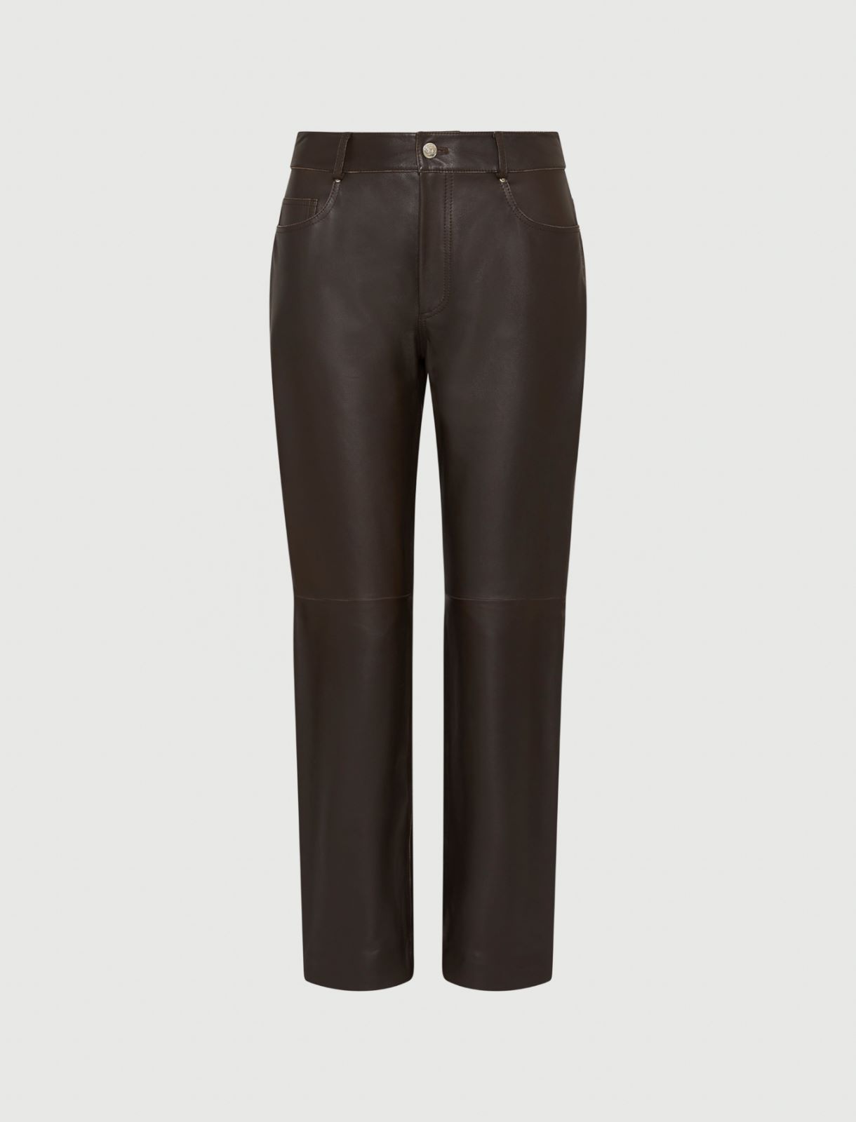 5-pocket leather trousers - BROWN - Marella