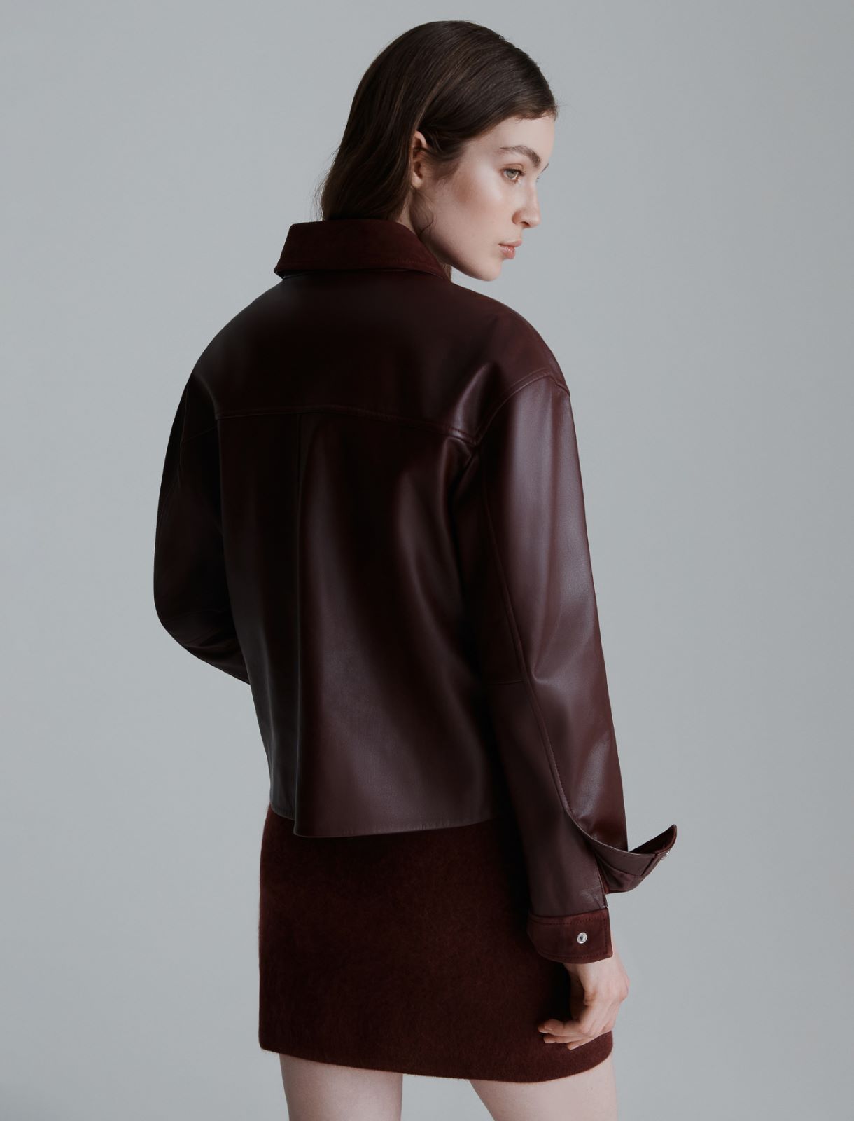Leather jacket - BORDEAUX - Marella - 3