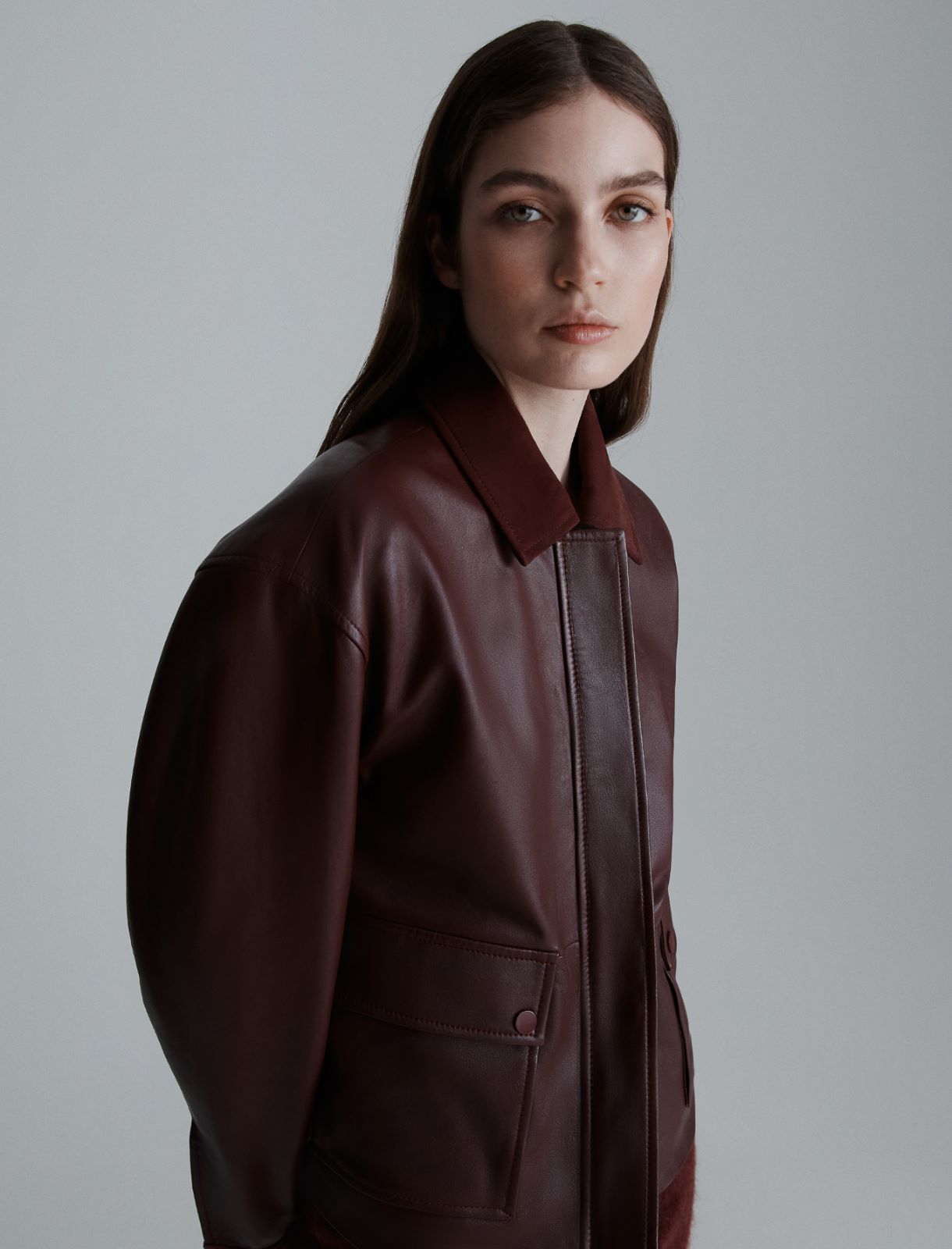 Leather jacket - BORDEAUX - Marella - 5