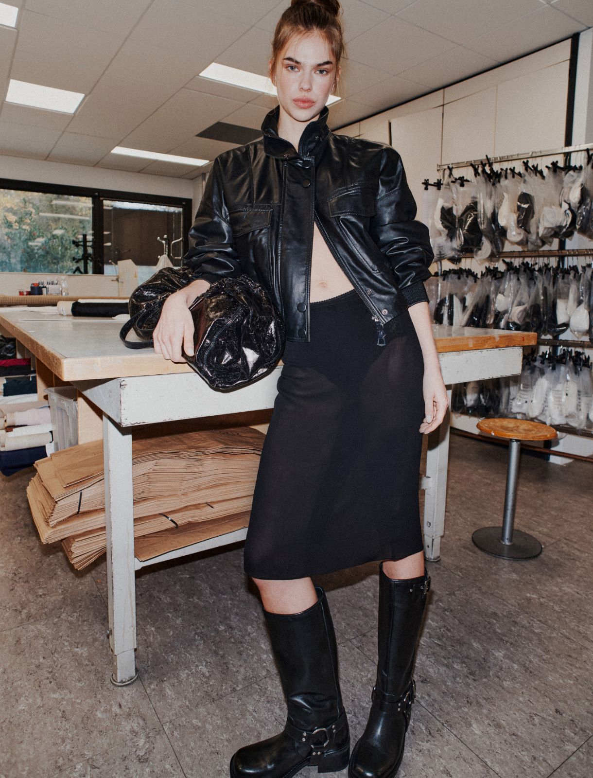 Bomber rembourré en cuir - NOIR - Marella - 2