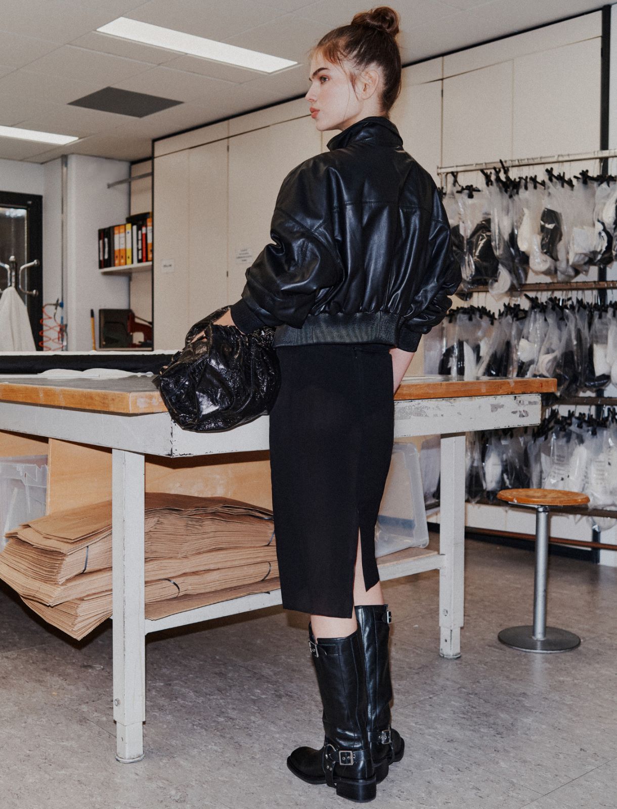 Bomber rembourré en cuir - NOIR - Marella - 3