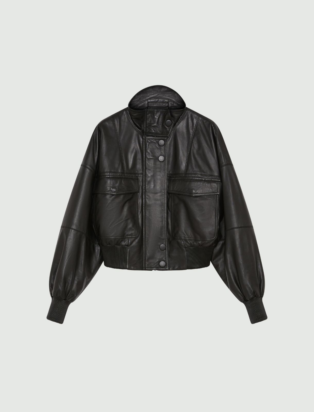 Bomber rembourré en cuir - NOIR - Marella