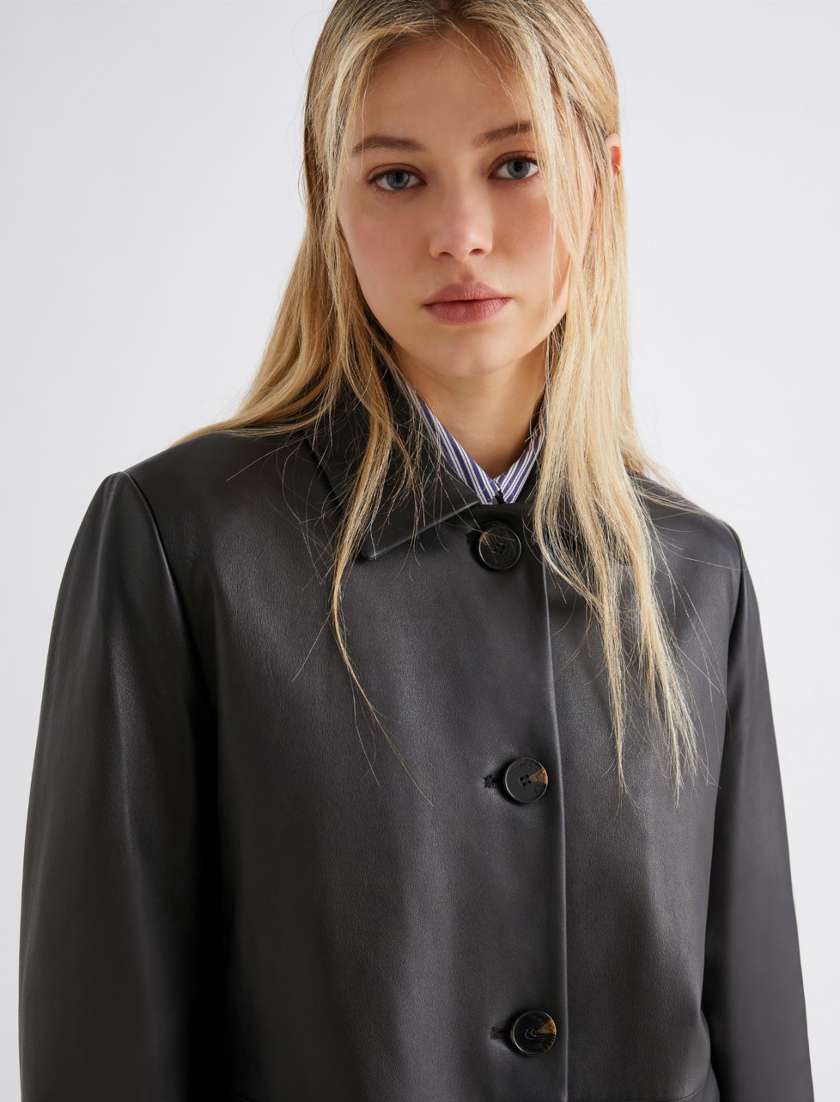 Leather coat - BLACK - Marella - 4