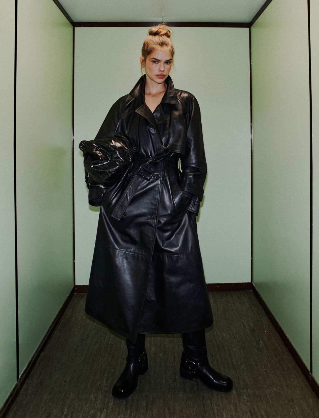 Trench rembourré en cuir - NOIR - Marella - 4