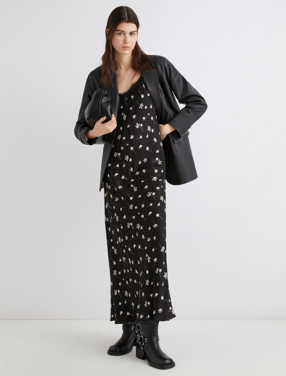 Leather blazer - BLACK - Marella