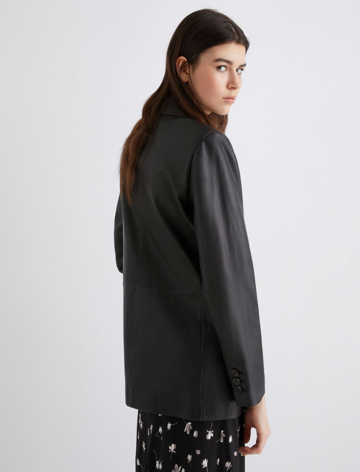 Leather blazer - BLACK - Marella - 2