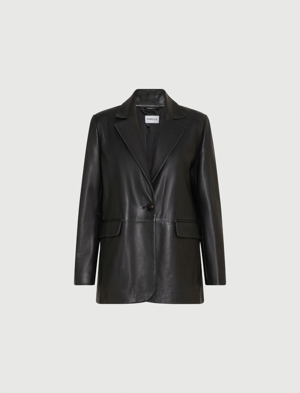 Leather blazer - BLACK - Marella - 5