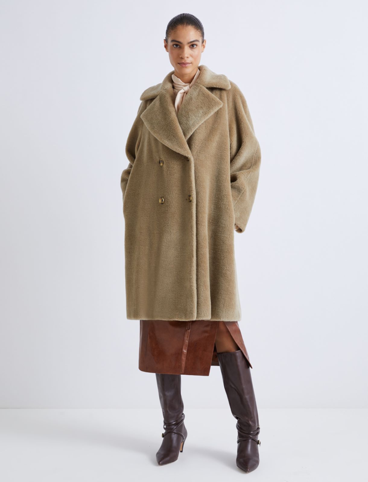 Double-breasted coat - OLIVE - Marella - 4