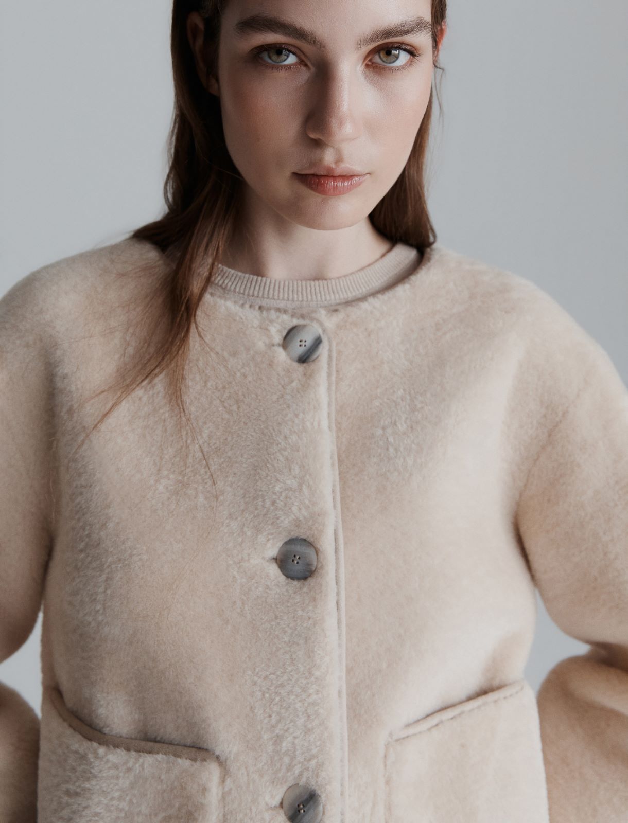 Kurze Jacke mit Schal - SAHNE - Marella - 4
