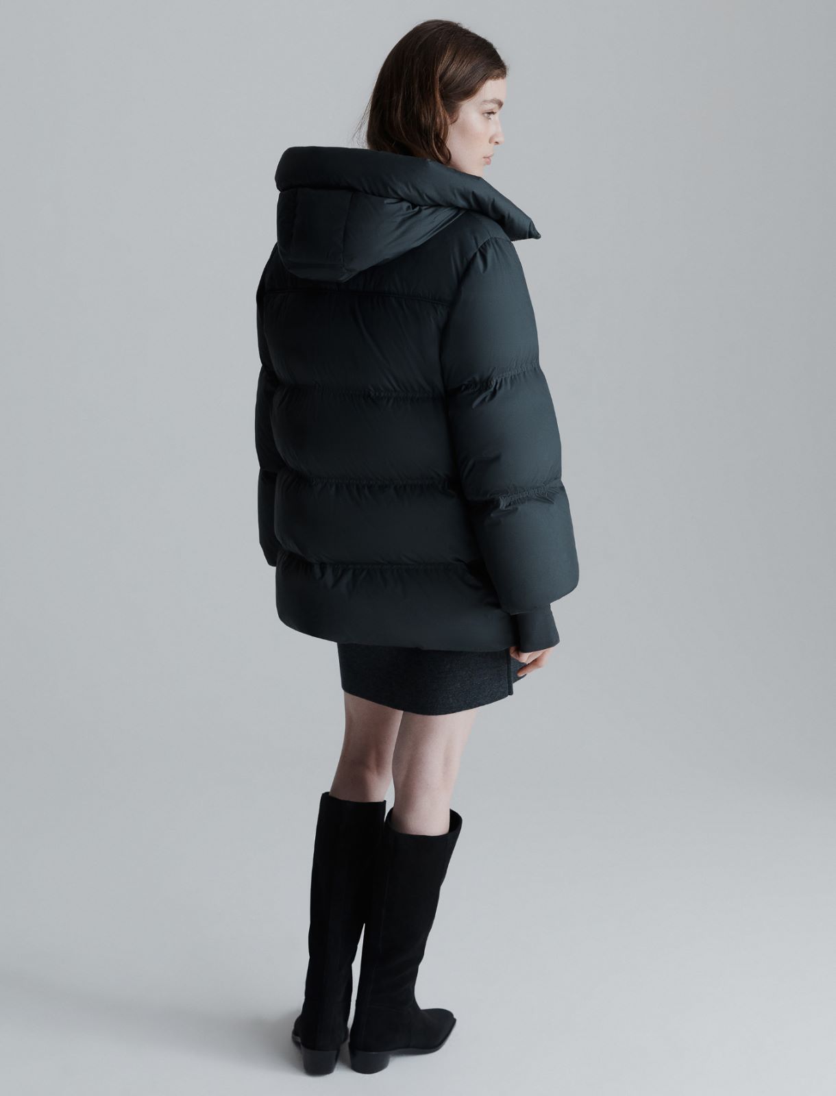 Flared waterproof down jacket - DARK GREY - Marella - 3