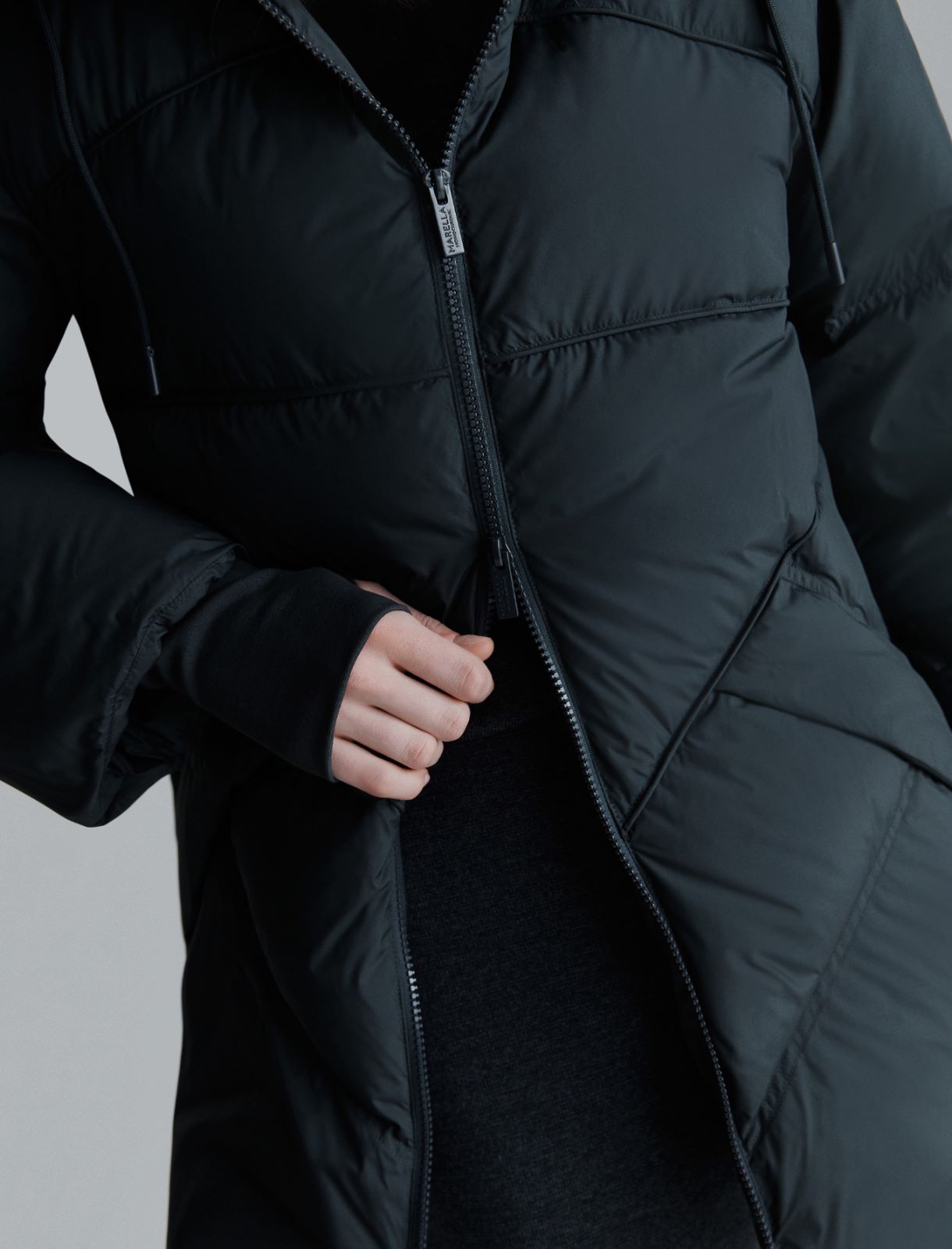 Flared waterproof down jacket - DARK GREY - Marella - 5