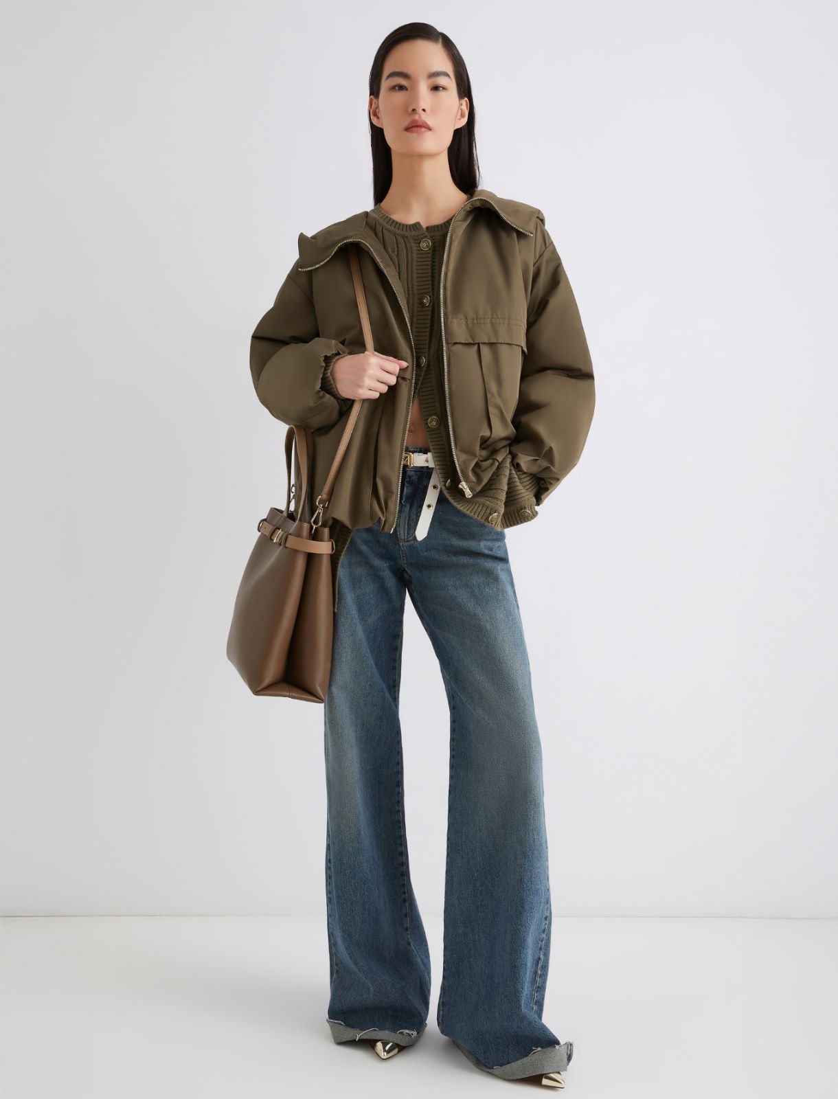 Water-repellent fabric padded heavy jacket - KAKI - Marella