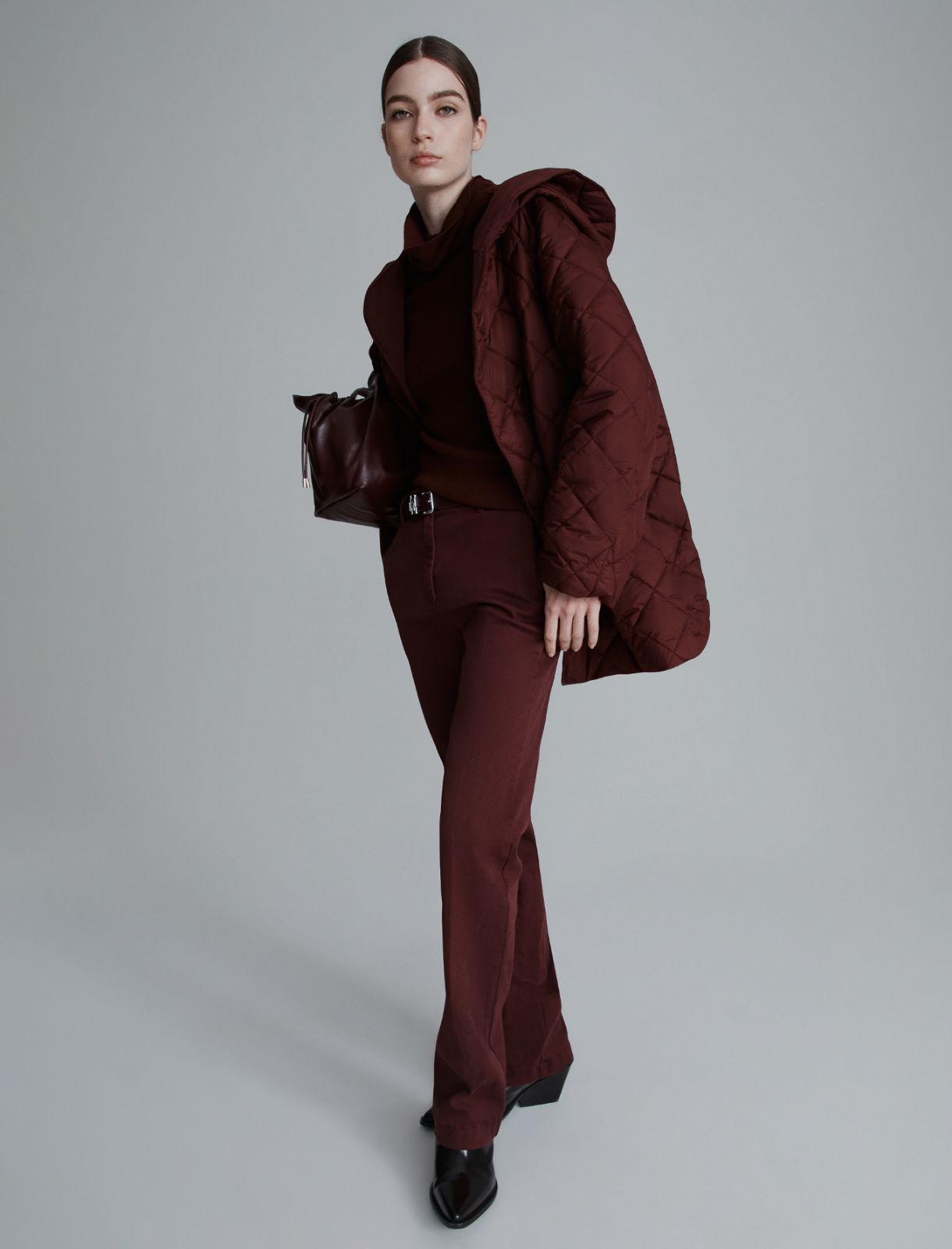 Padded and quilted coat - BORDEAUX - Marella