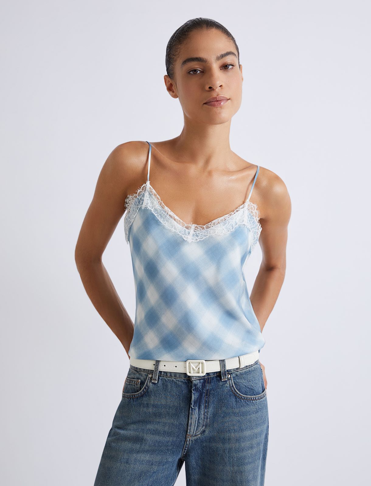 Painted-buckle belt - WHITE - Marella - 3