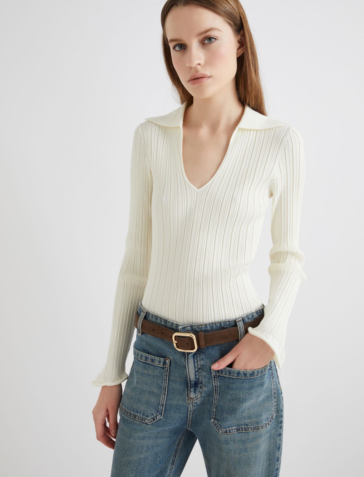 Suede belt - DARK BOWN - Marella - 3