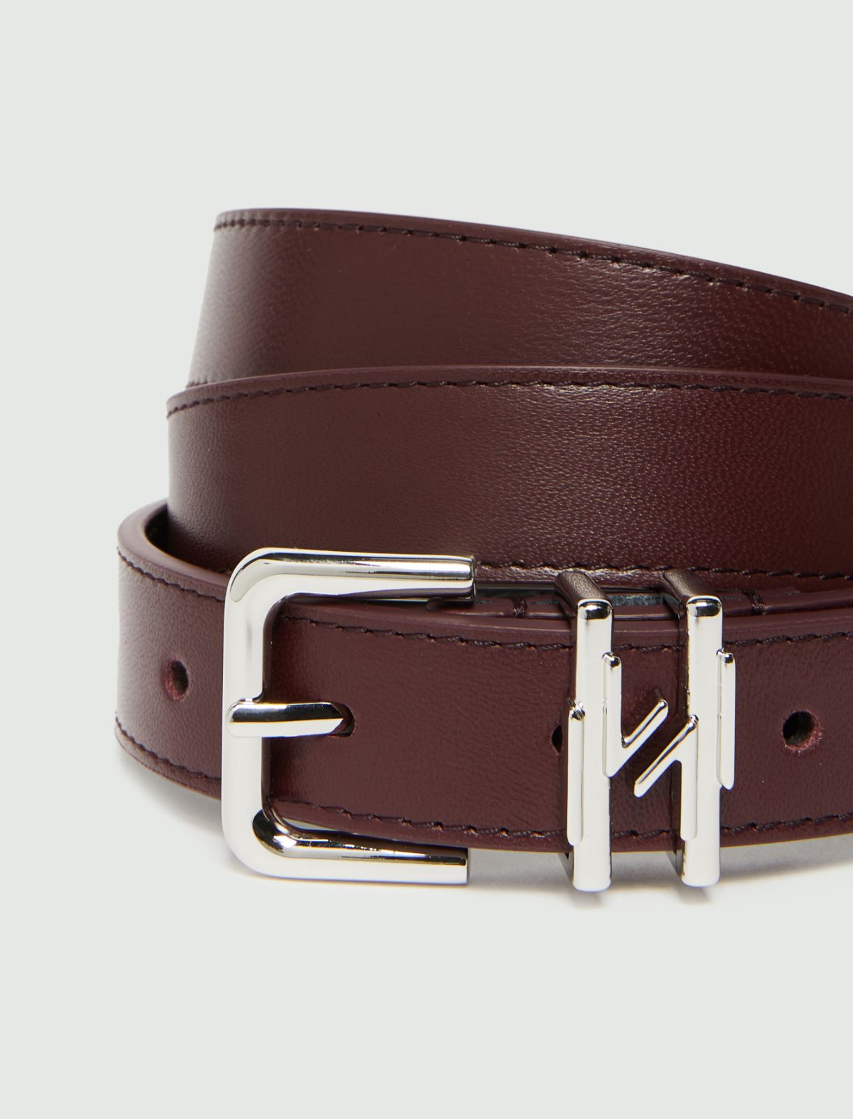 Leather belt with loop detail - BORDEAUX - Marella - 2