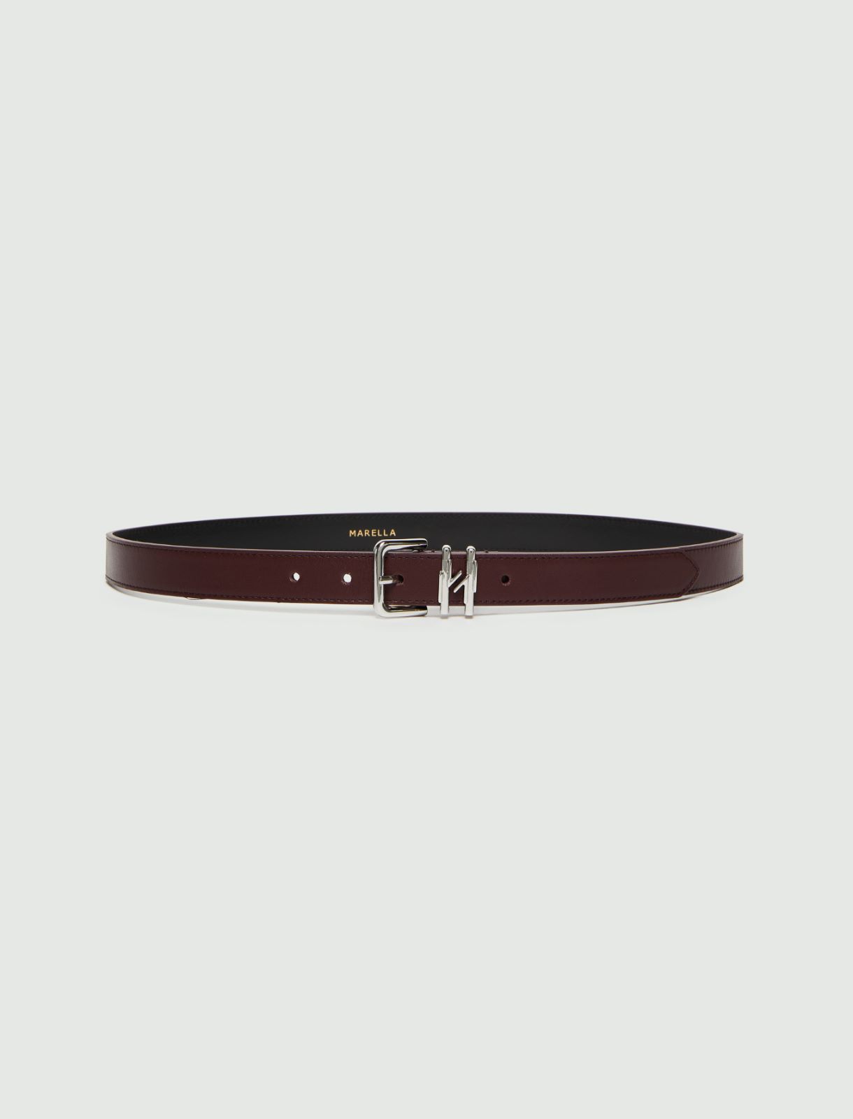 Leather belt with loop detail - BORDEAUX - Marella