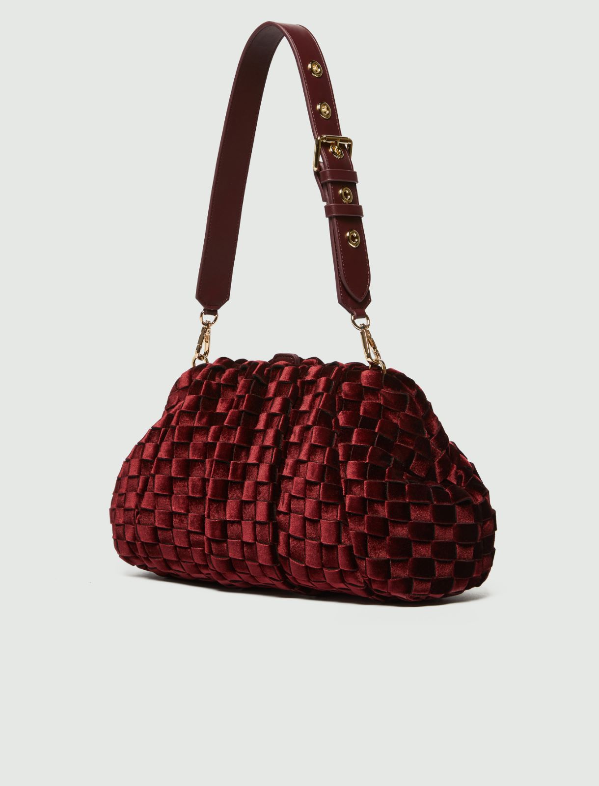 Unstructured woven velvet clutch - BORDEAUX - Marella - 2