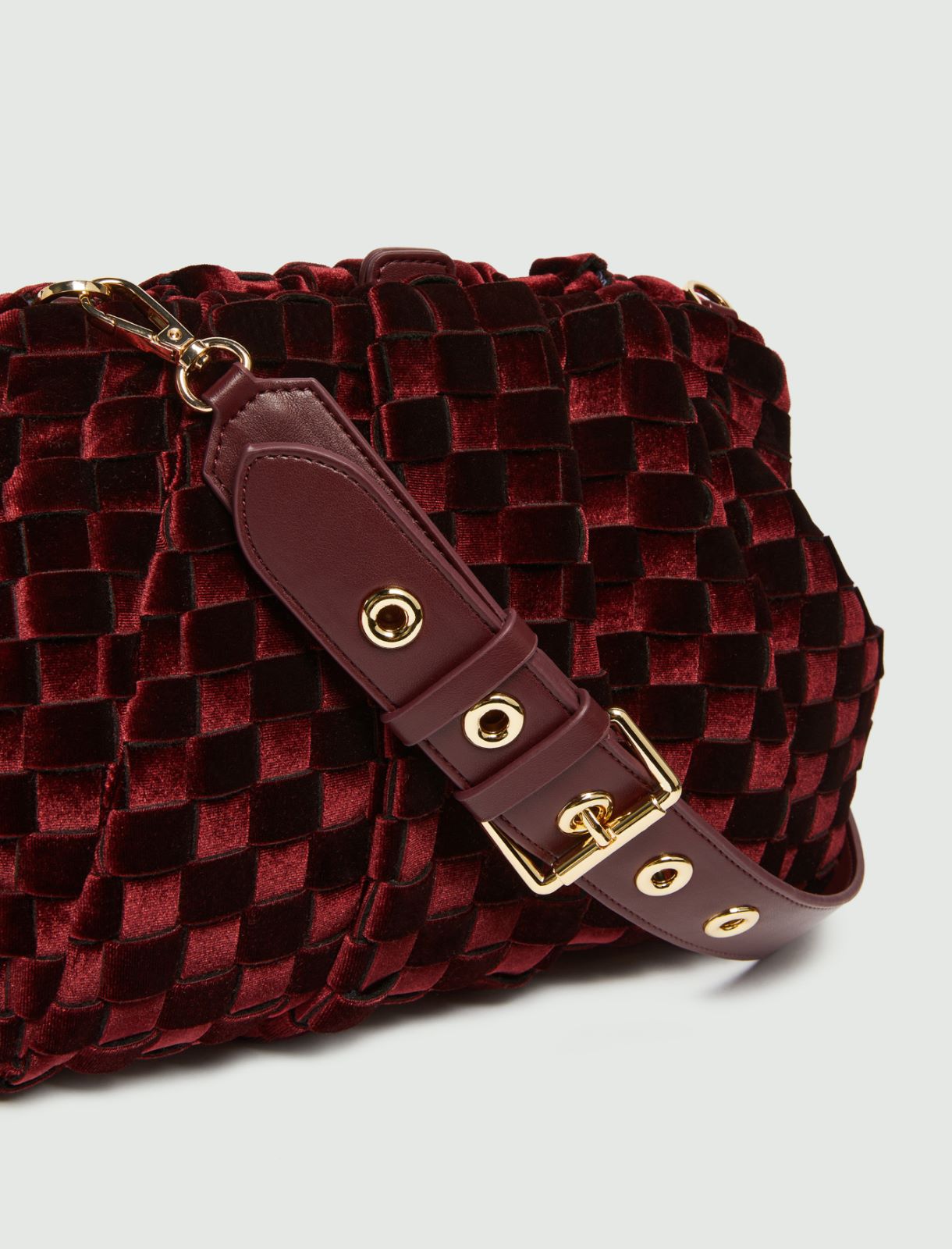 Unstructured woven velvet clutch - BORDEAUX - Marella - 3