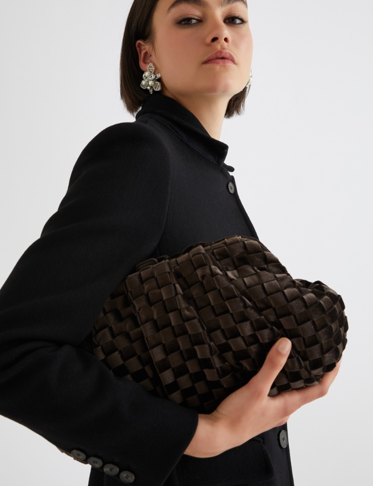 Unstructured woven velvet clutch - Marella