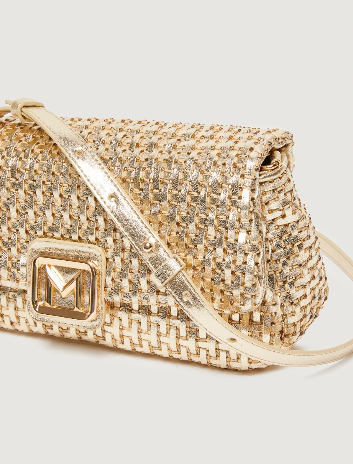 Sac tressé avec strass - OR - Marella - 3