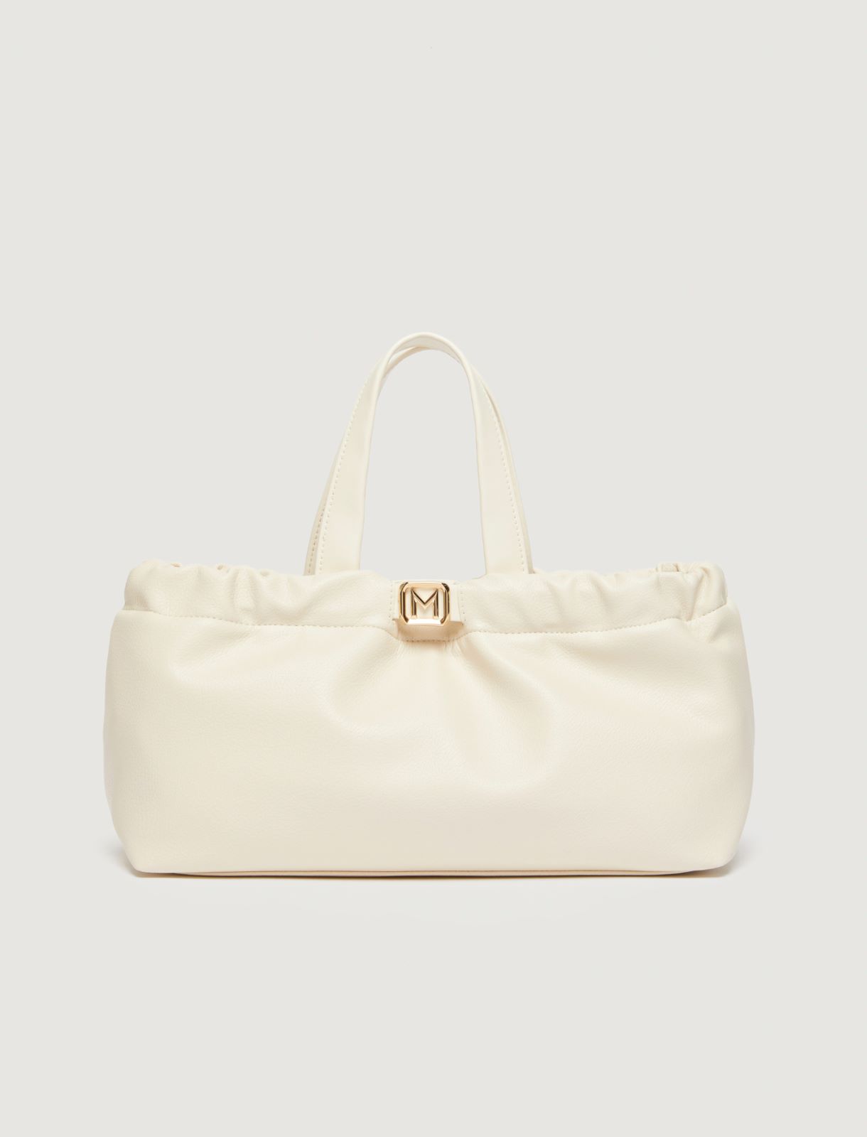 Horizontal tote bag with strap detail - IVORY - Marella