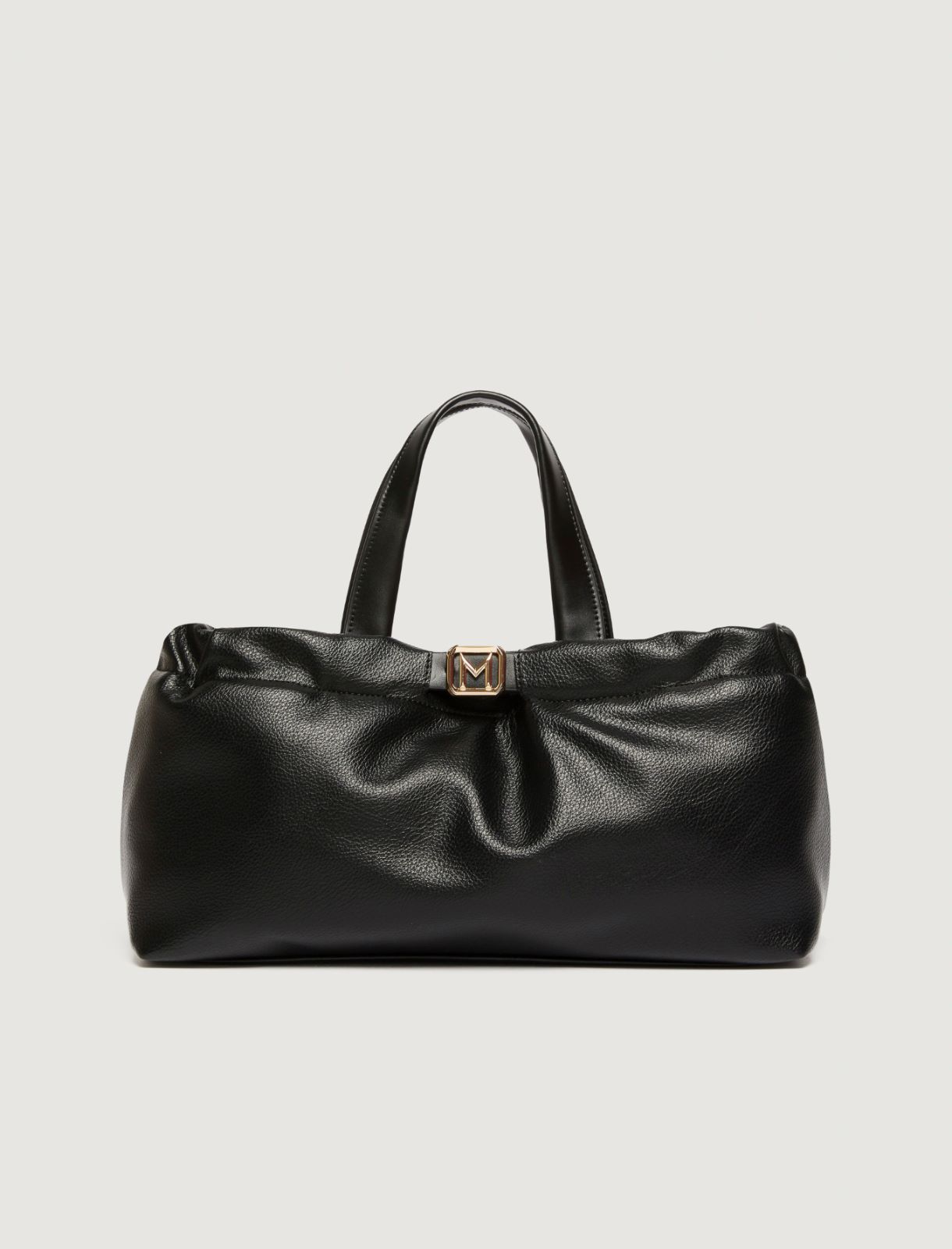 Horizontal tote bag with strap detail - BLACK - Marella