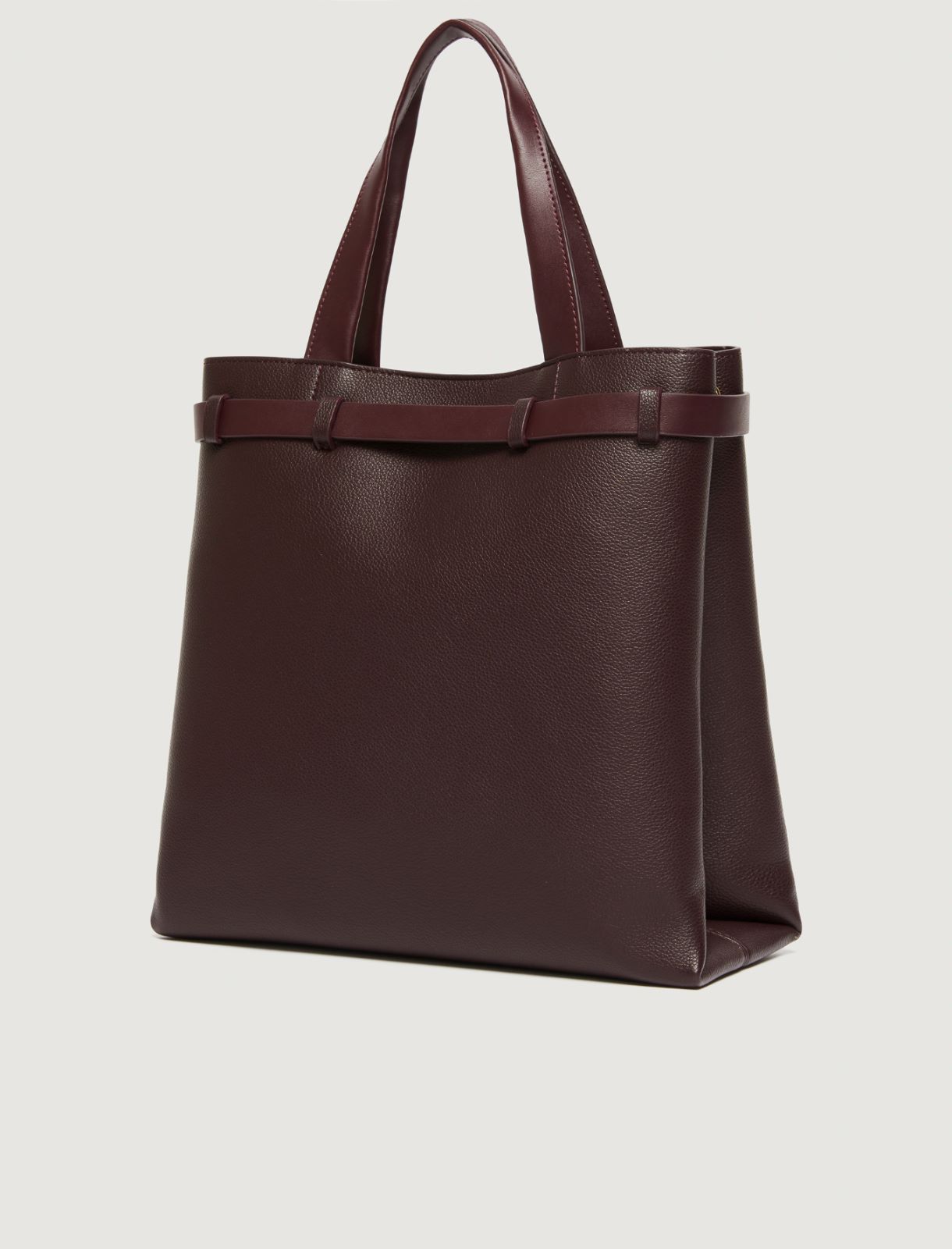 Vertical tote bag with strap detail - DARK BOWN - Marella - 2
