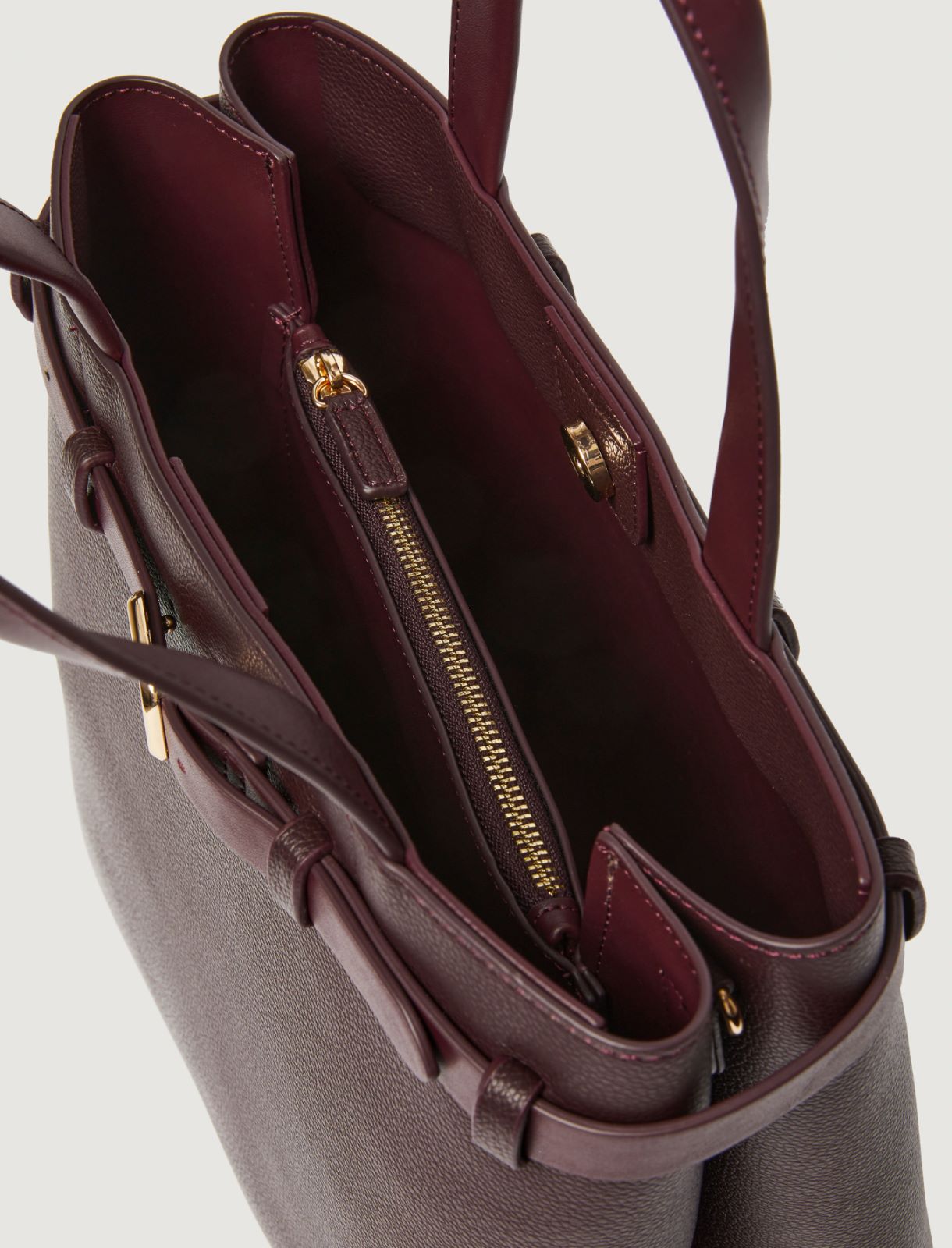 Vertical tote bag with strap detail - DARK BOWN - Marella - 5