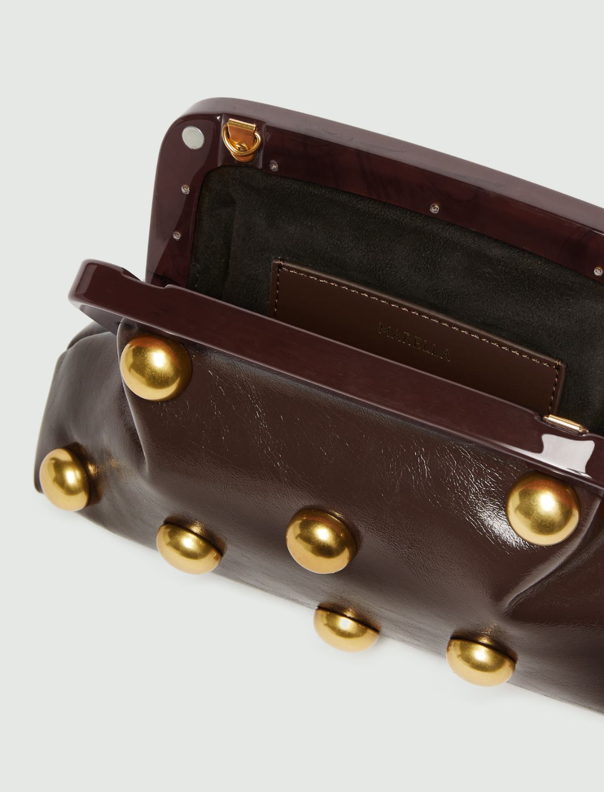 Small leather clutch - DARK BOWN - Marella - 5