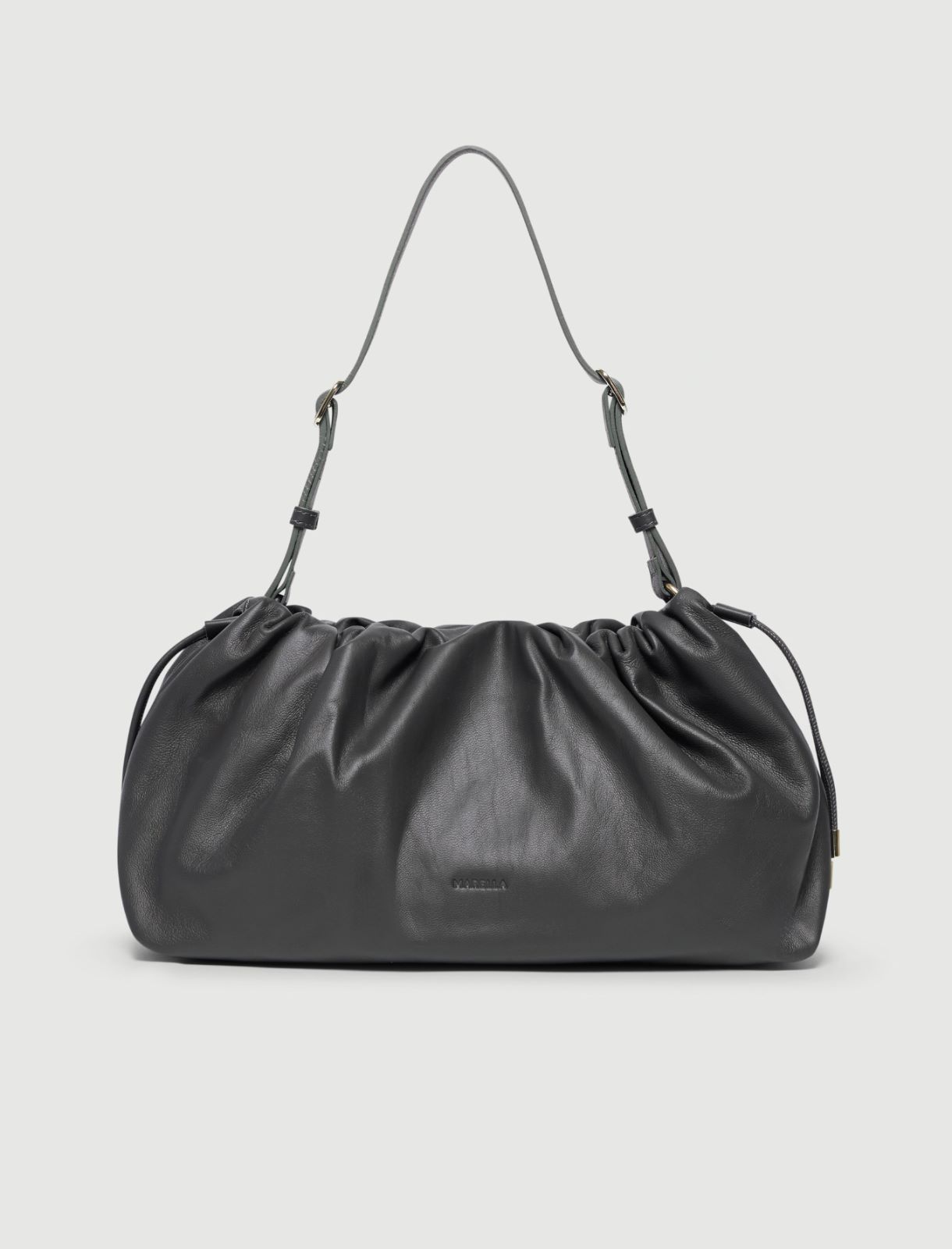 Nappa leather handbag - DARK GREY - Marella