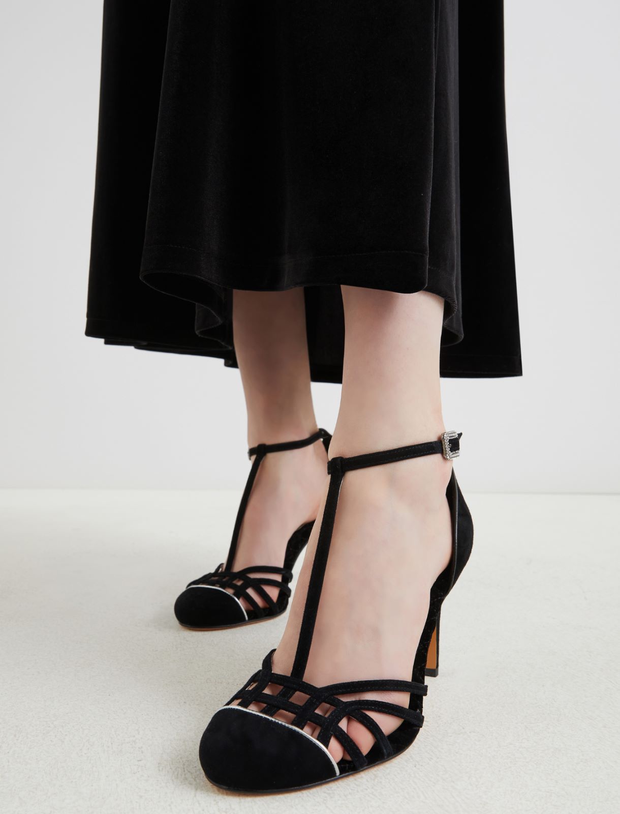 Sandales salomés en daim - NOIR - Marella - 5