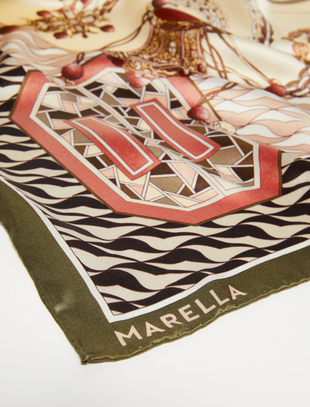 Silk satin scarf - KAKI - Marella - 2