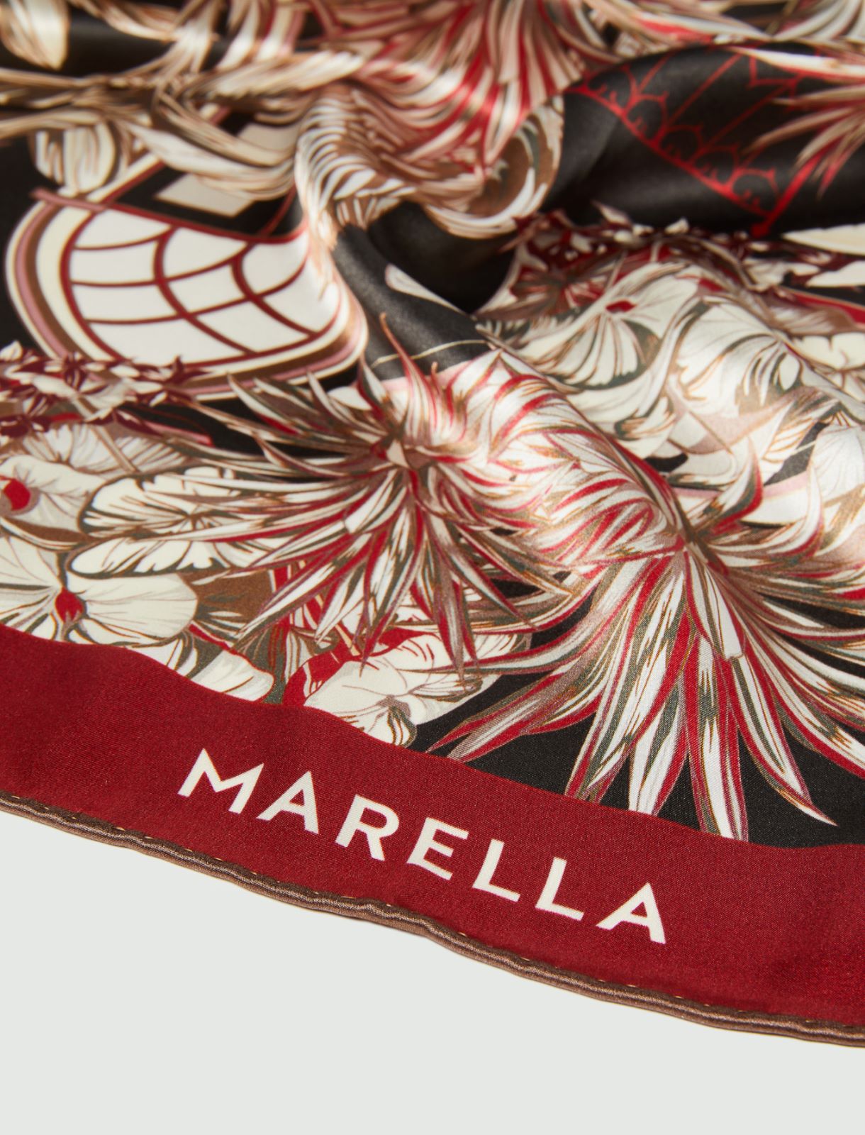 Silk satin scarf - TOBACCO - Marella - 2