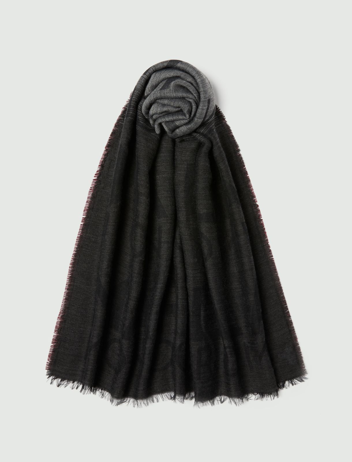 Jacquard stole - DARK GREY - Marella