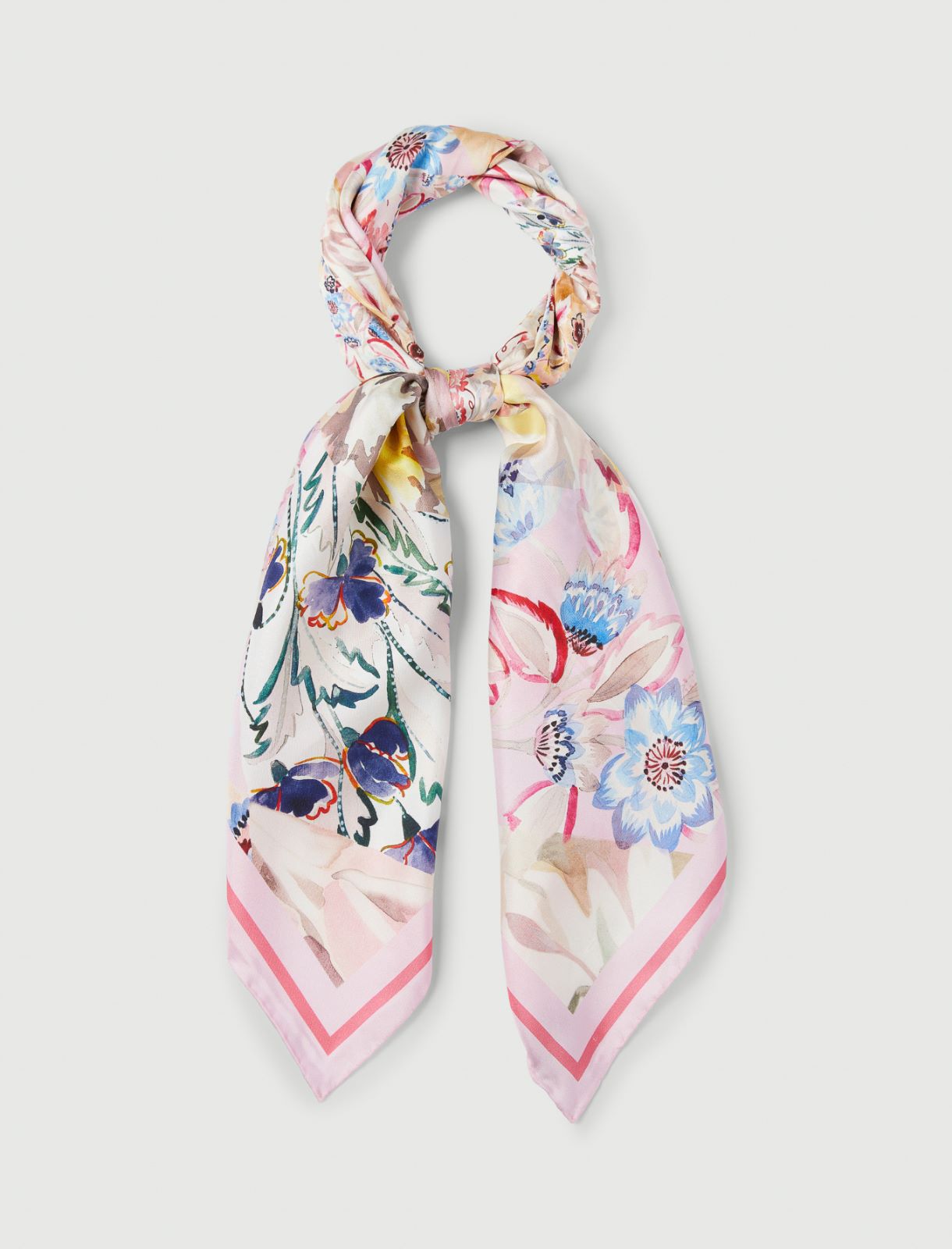 Printed silk scarf - IVORY - Marella