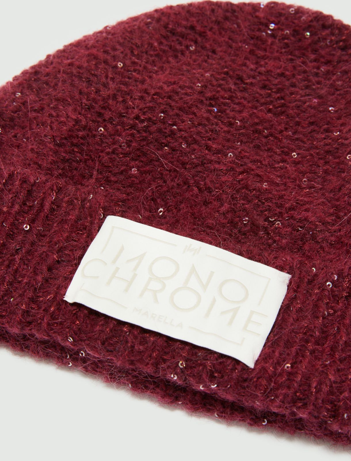 Sequinned cashmere-blend beanie hat - BORDEAUX - Marella - 2
