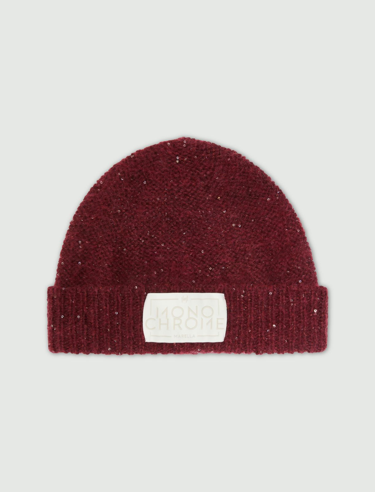 Sequinned cashmere-blend beanie hat - BORDEAUX - Marella