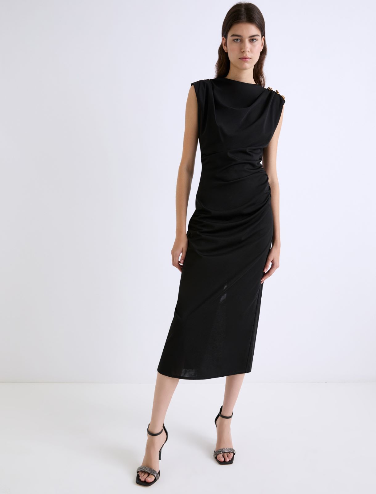 Abito aderente in jersey - NERO - Marella - 4