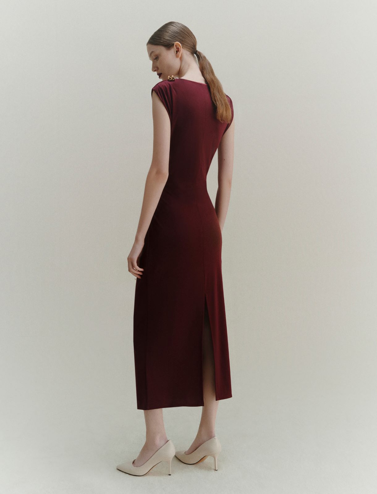 Slim-fit jersey dress - BORDEAUX - Marella - 3