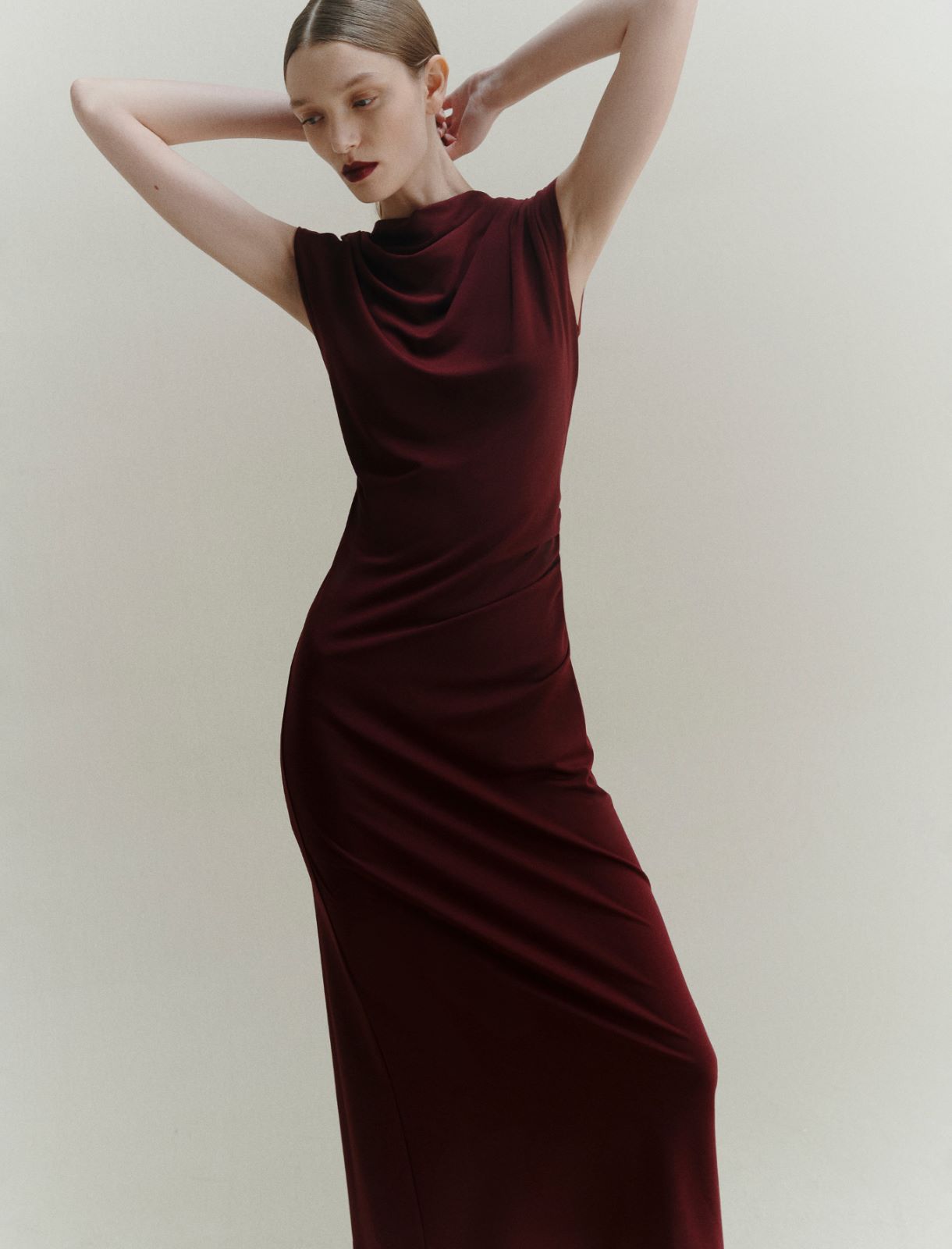 Slim-fit jersey dress - BORDEAUX - Marella - 4