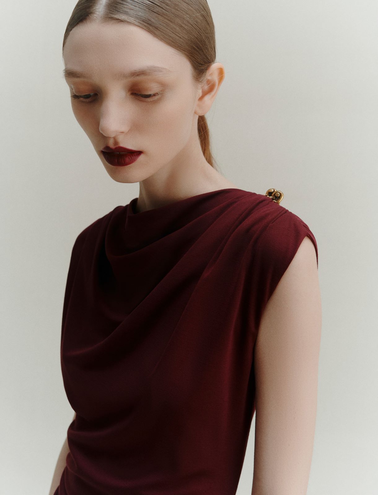 Slim-fit jersey dress - BORDEAUX - Marella - 5