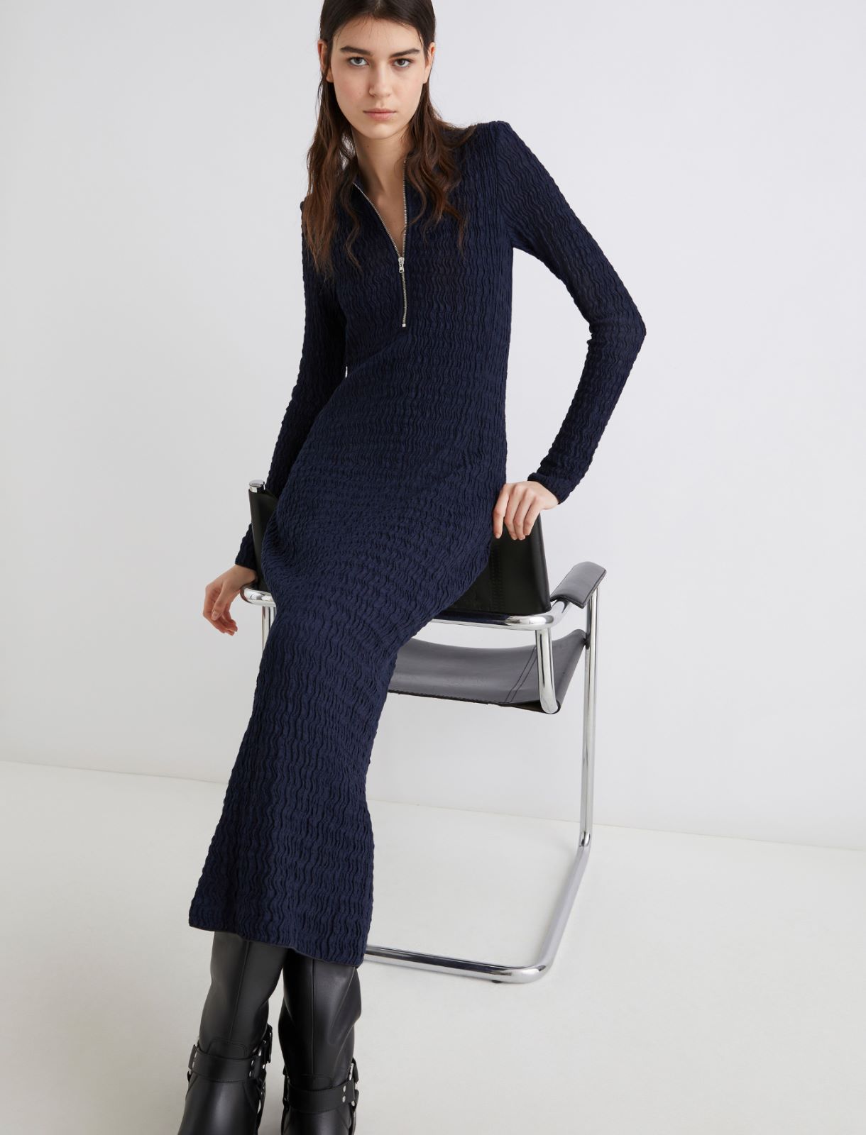 Long polo dress - NAVY - Marella - 4