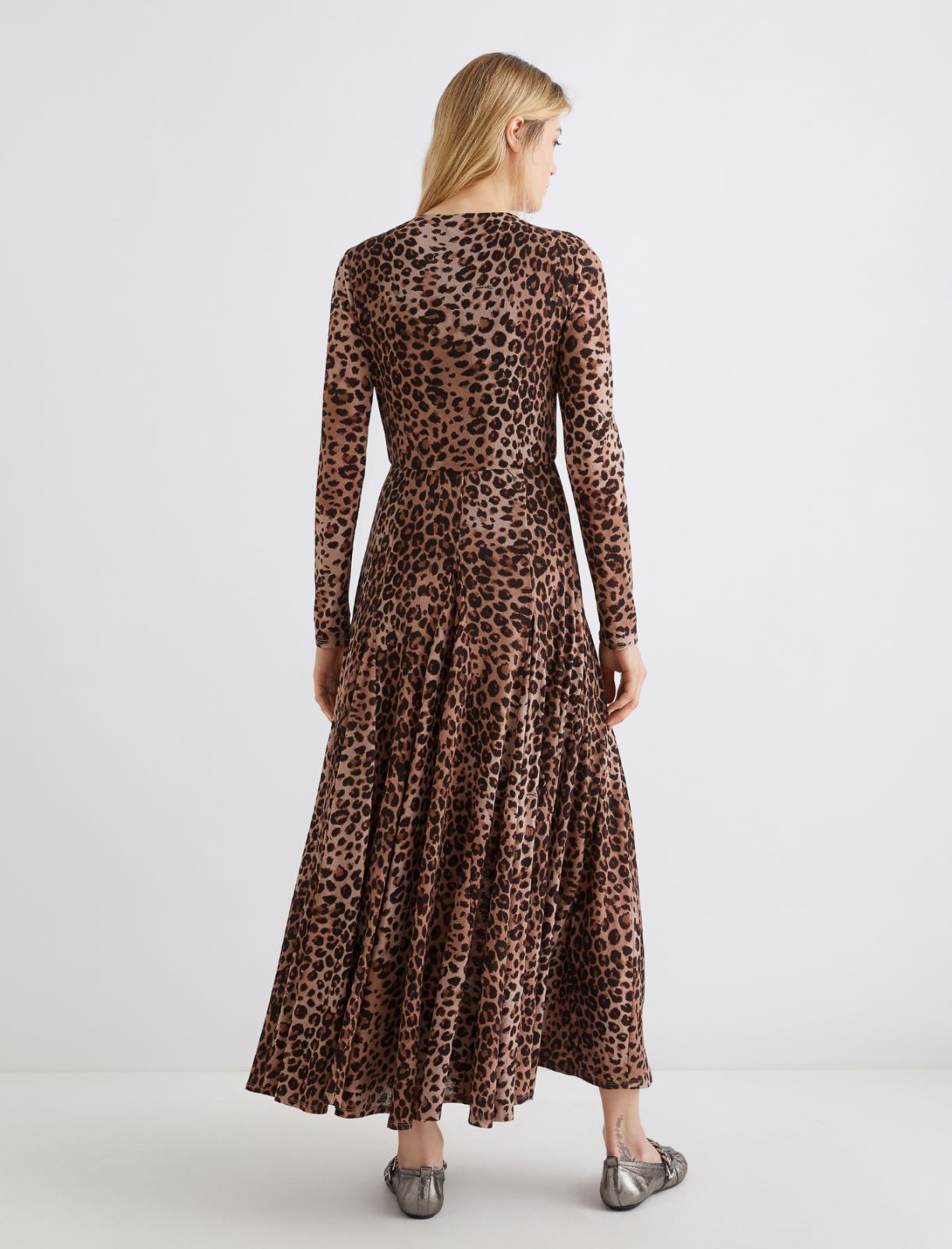 Animal-print tulle jersey dress - NATURAL - Marella - 2