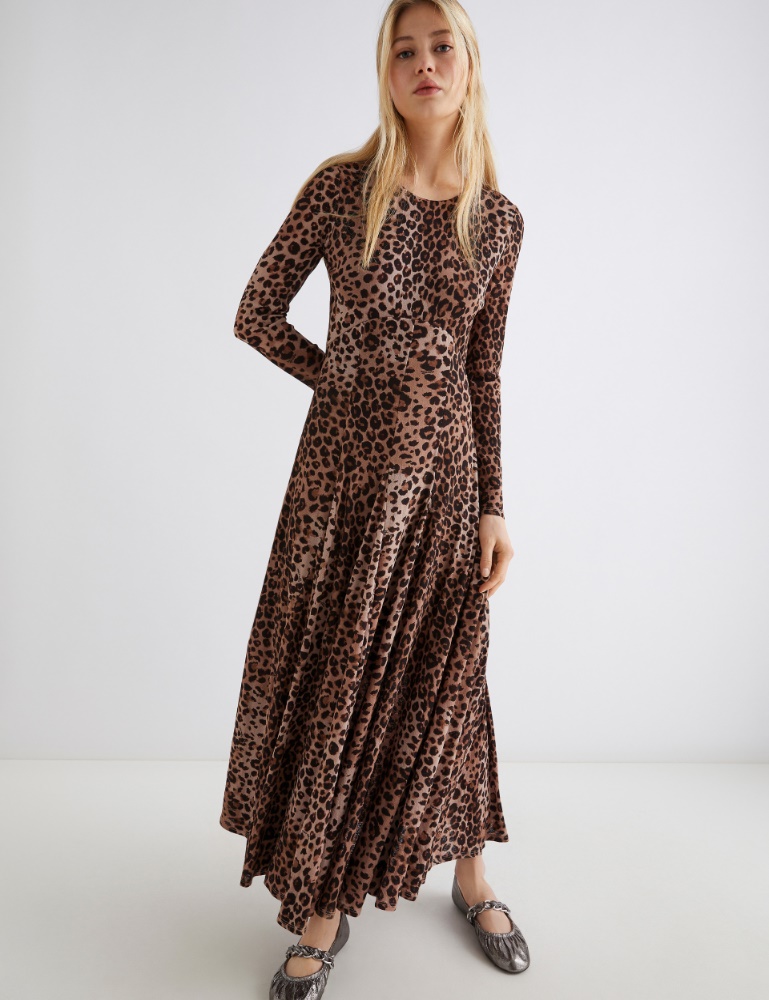 Animal-print tulle jersey dress - Marella