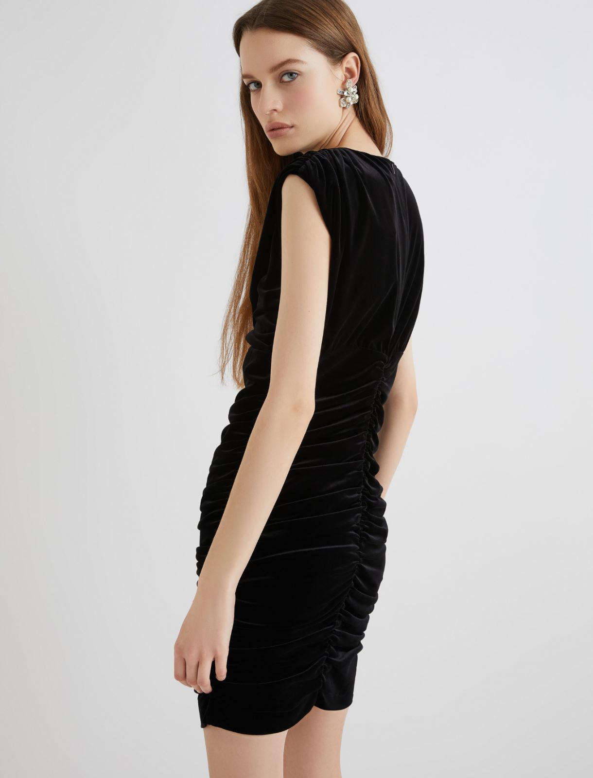 Velvet mini dress - BLACK - Marella - 3