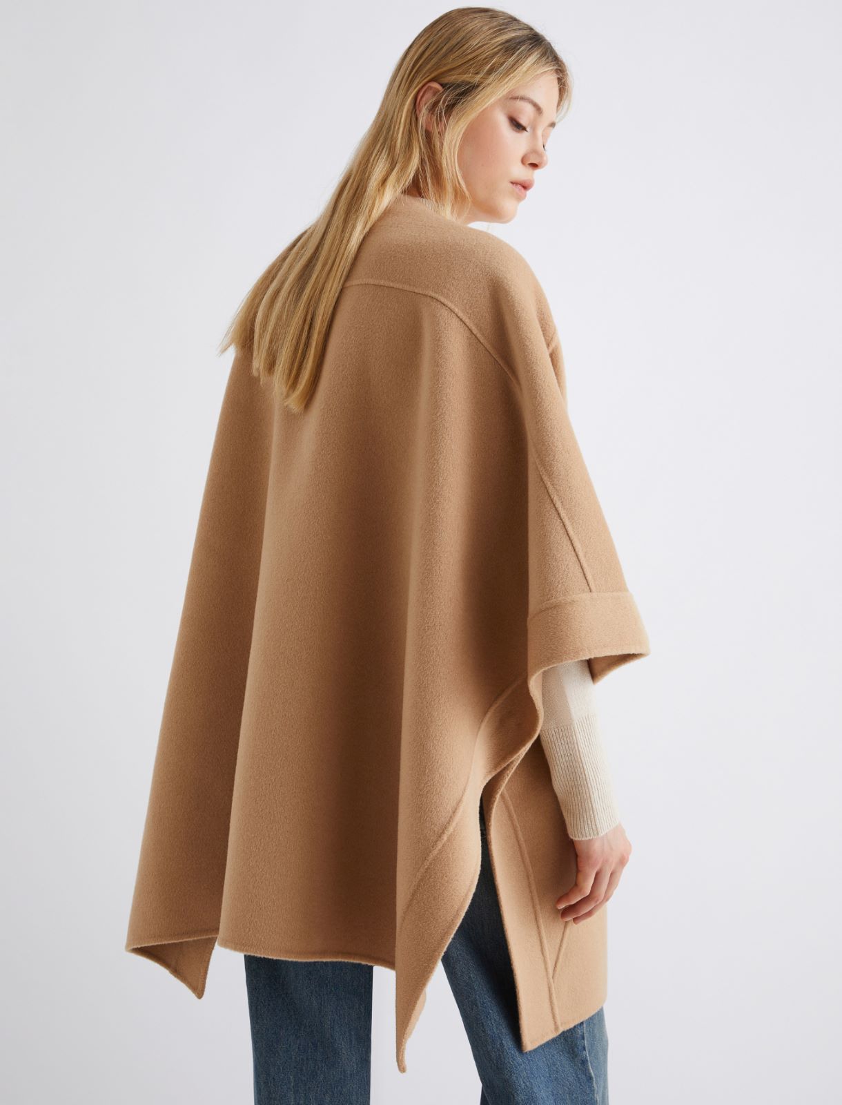 Wool-blend cape - CAMEL - Marella - 3