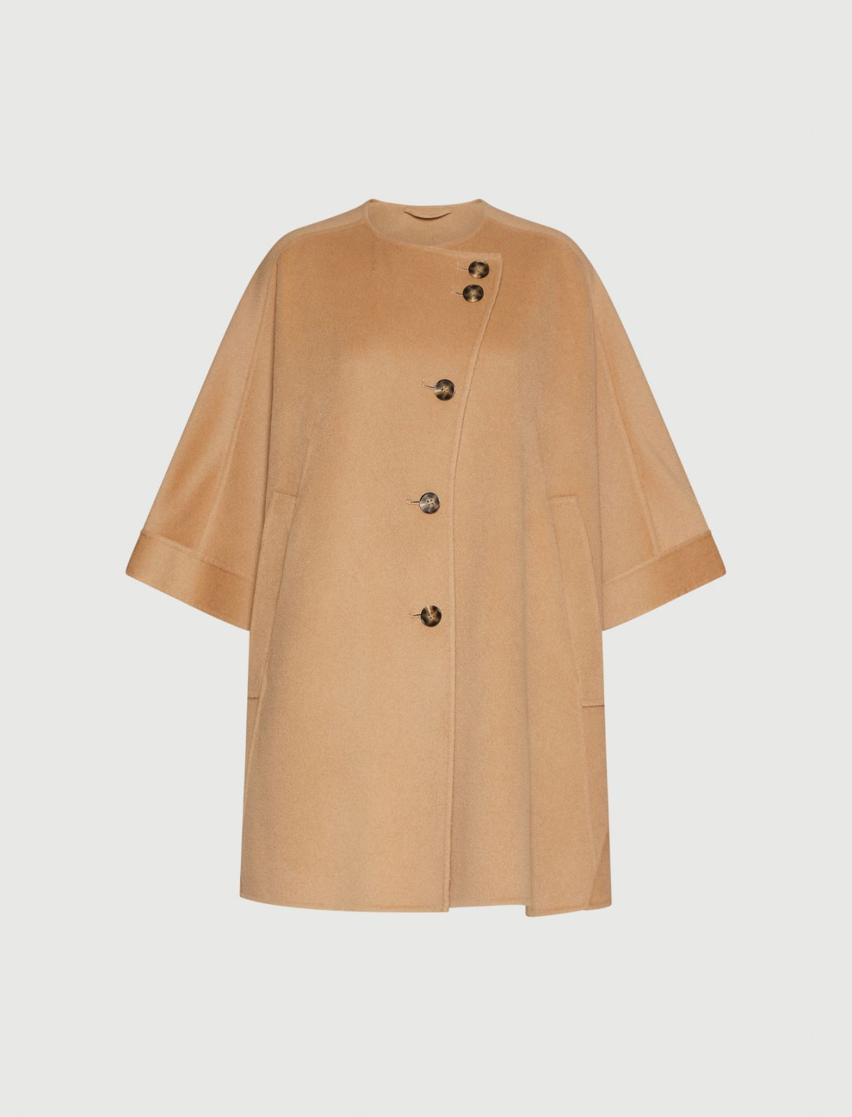 Wool-blend cape - CAMEL - Marella