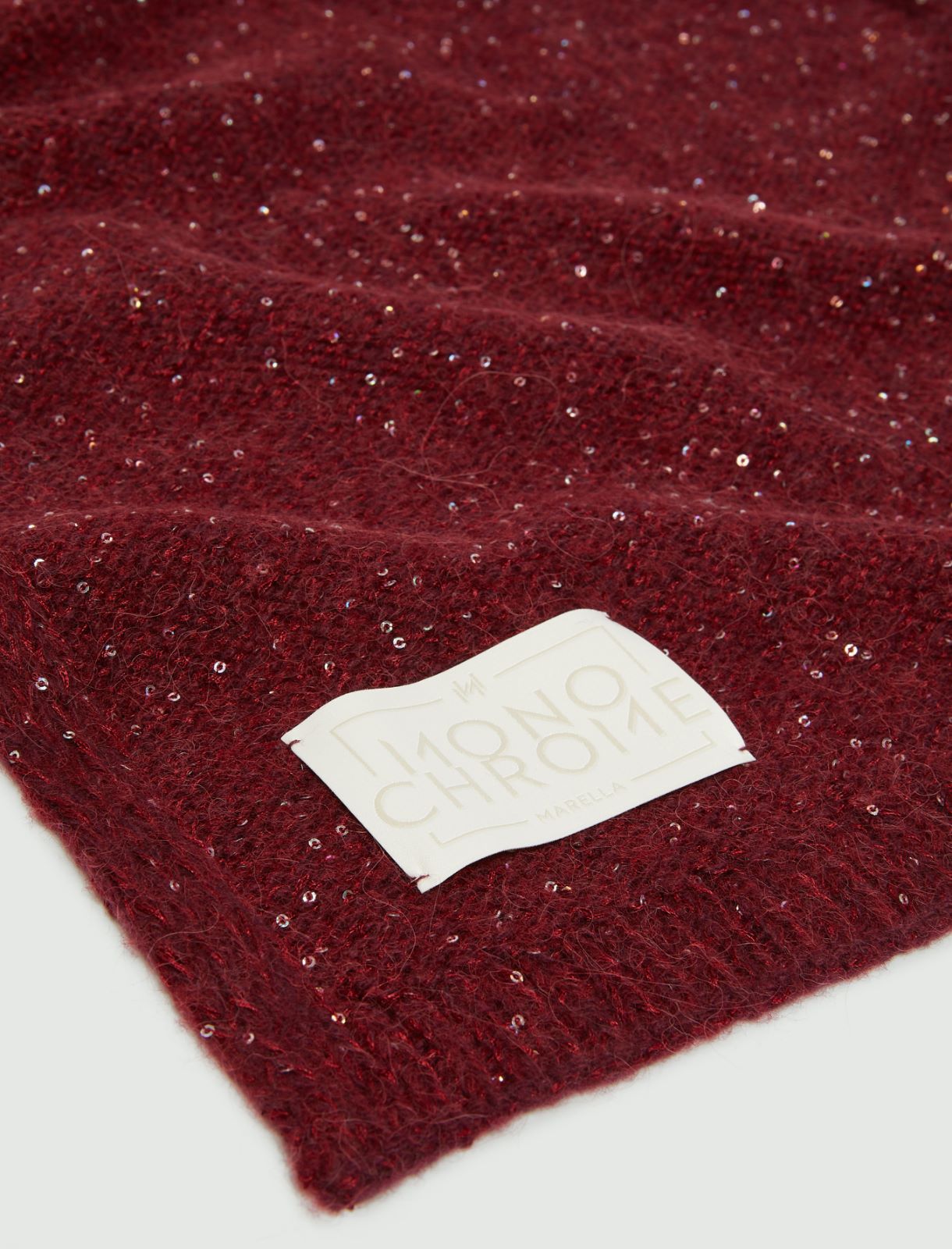 Sequinned cashmere-blend scarf - BORDEAUX - Marella - 2